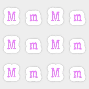 Pink Typewriter Letter M Sticker